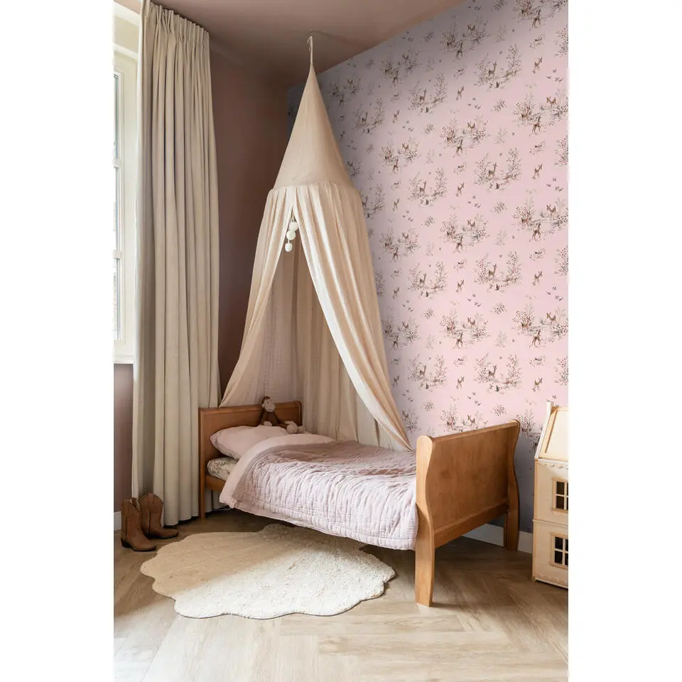 ESTAhome behang hertjes roze - 50 x 900 cm