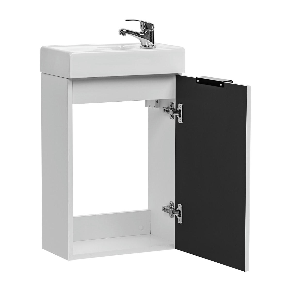 - Meuble lave-mains 40cm 1 porte blanc