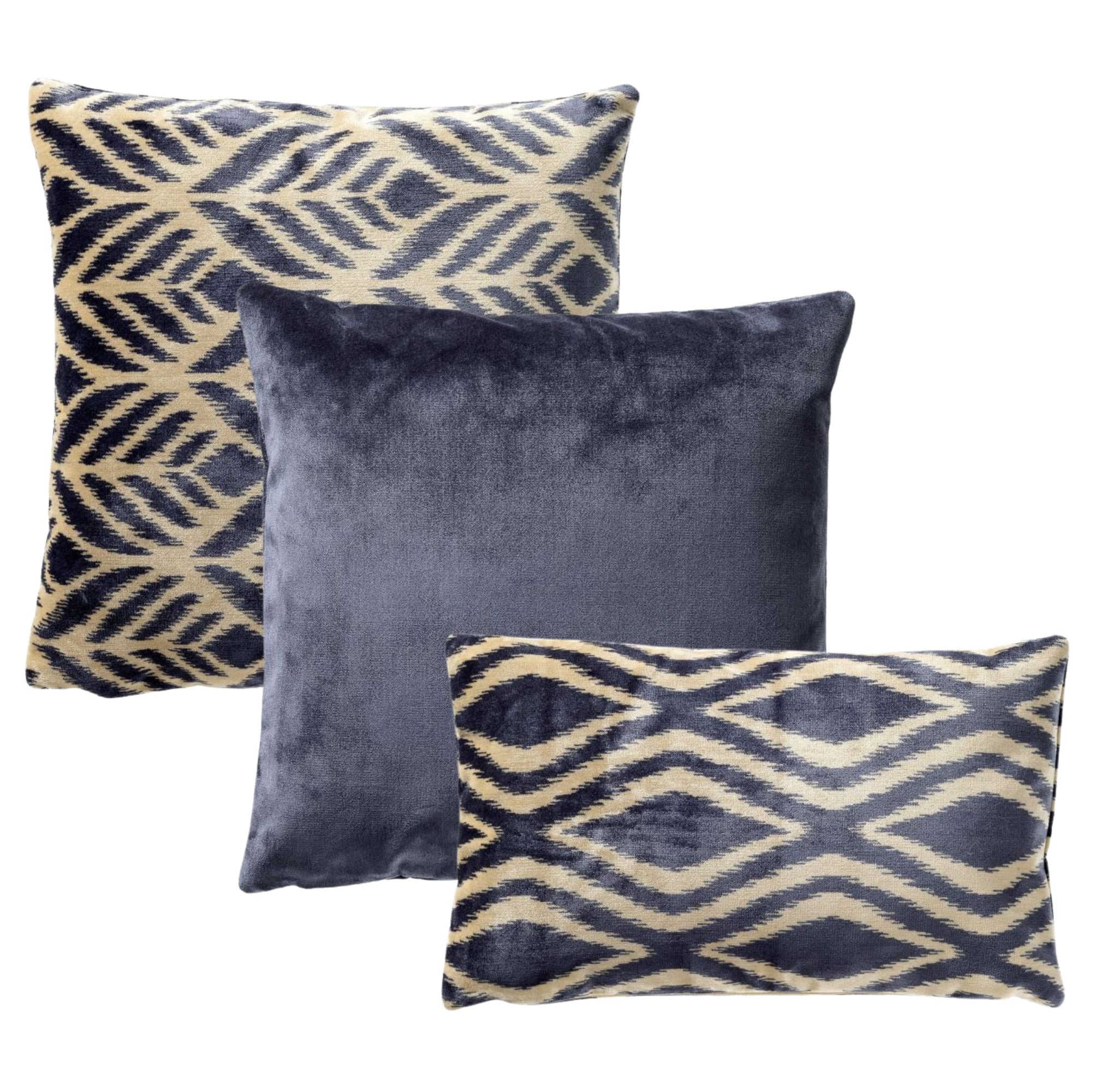 KUSSENSET | 3-delig | Celeste Signature | blauw | Hoii | inclusief veren binnenkussens