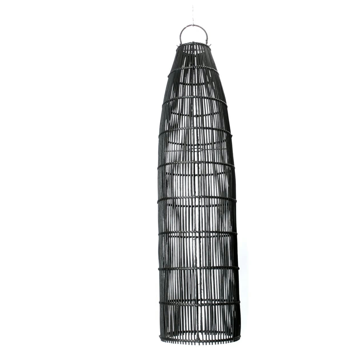 FISH TRAP - Abat-jour en rotin noir 23x90