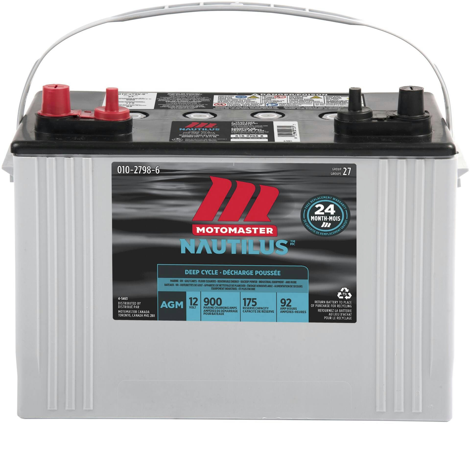 MOTOMASTER NAUTILUS AGM Group Size 27 Battery