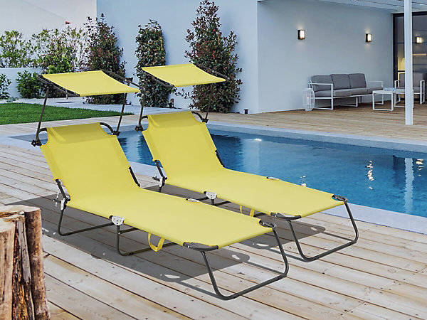 Lt de 2 bains de soleil pliable 