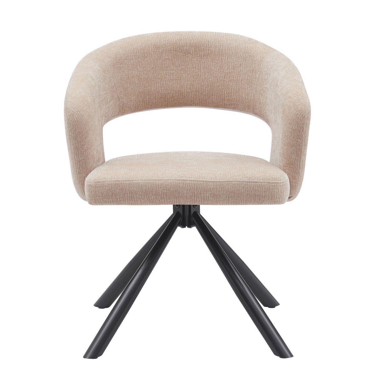 DÉJA Living Eetkamerstoel Elle - Stof/Metaal - Taupe - Set van 2