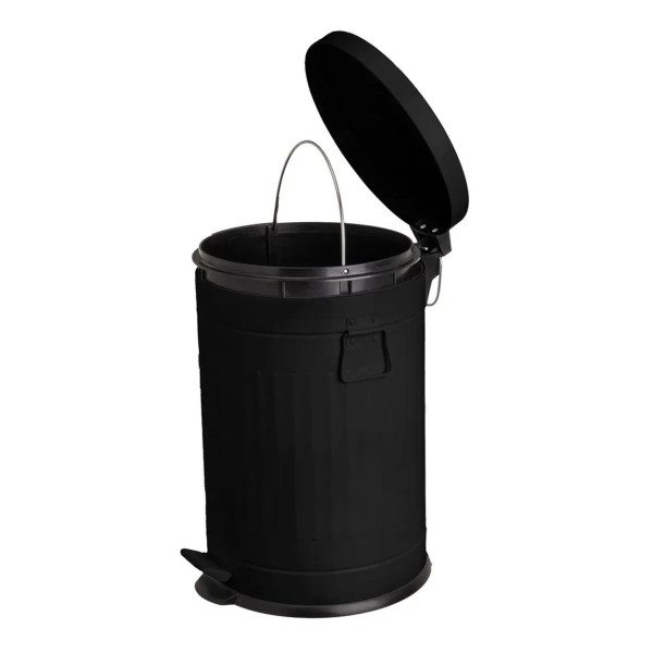 Kosz na śmieci Retro 20 L czarny matowy metalowy