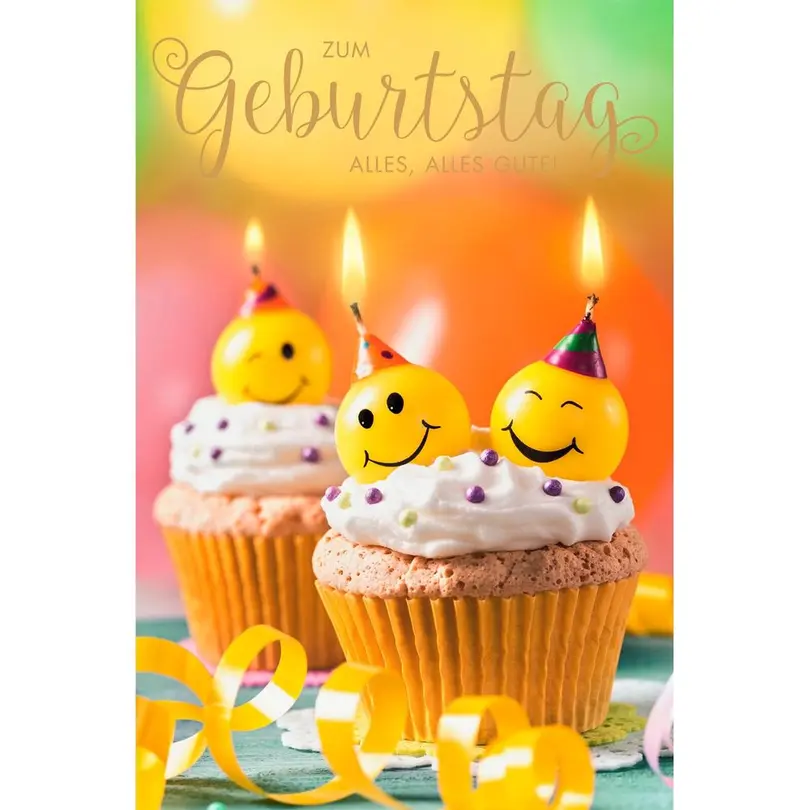 Karte Smiley Cupcakes