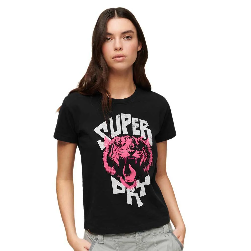 Superdry Indigo Workwear Cap Lo-Fi Rock Graphic Fitted short sleeve T-shirt