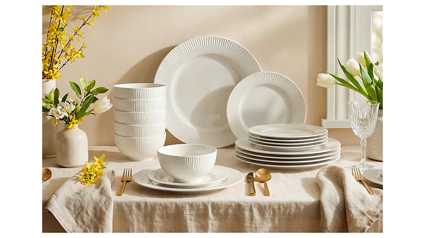 Komplet obiadowy porcelanowy Bianca 18 el.