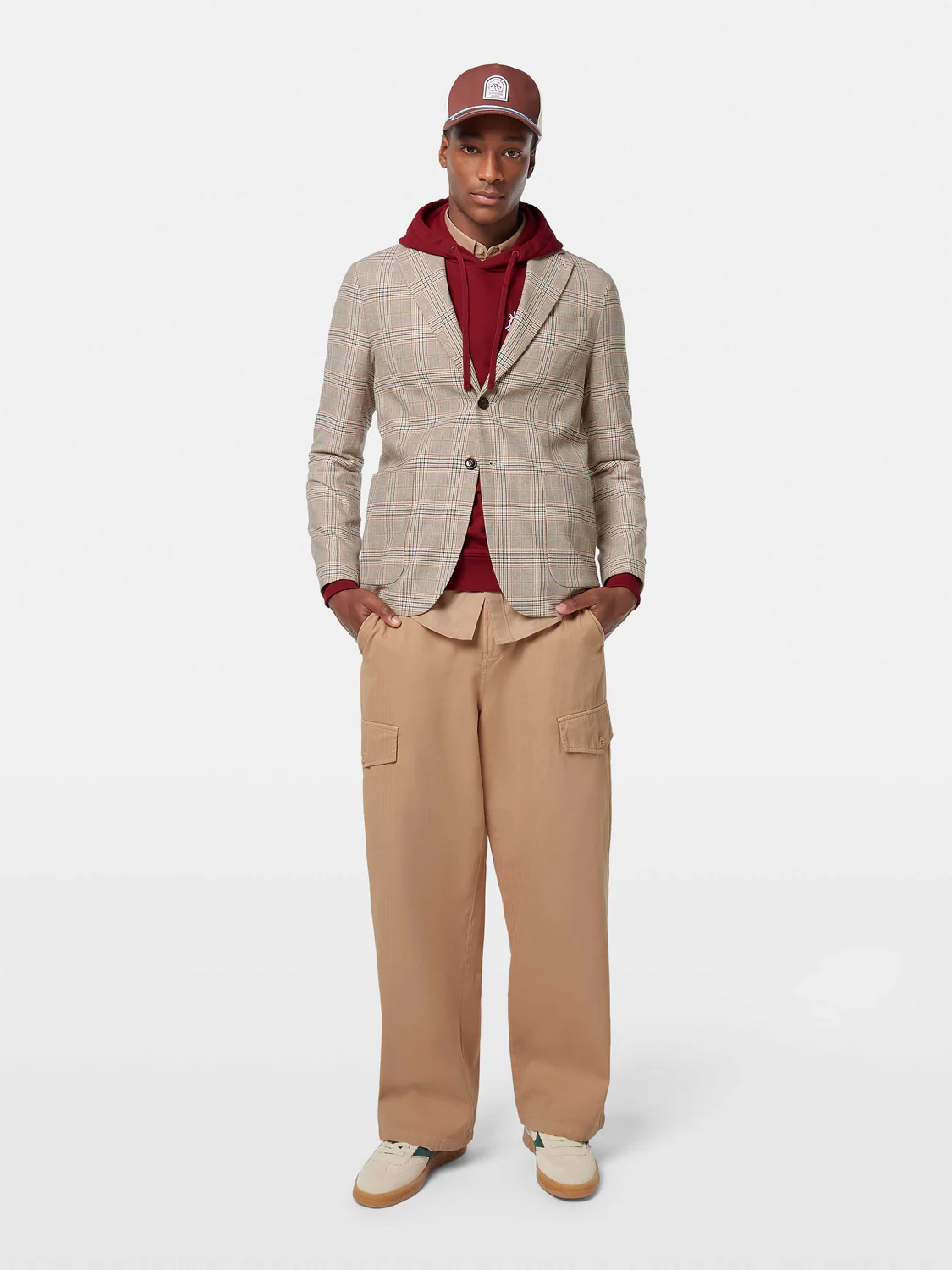 Single-Breasted Cotton-Linen Blend Blazer