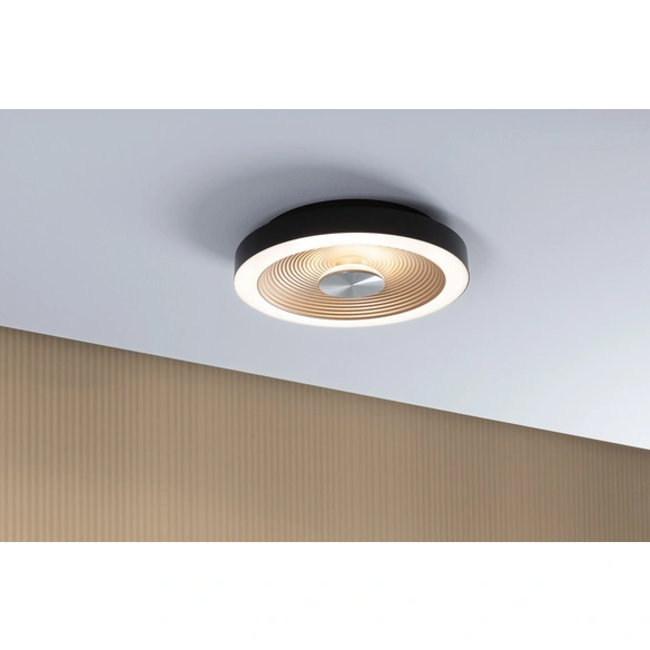 LED-Deckenleuchte, WD Volea IP44 W/D dim LED 18W 320mm Schwarz Gold 230V Kunststoff