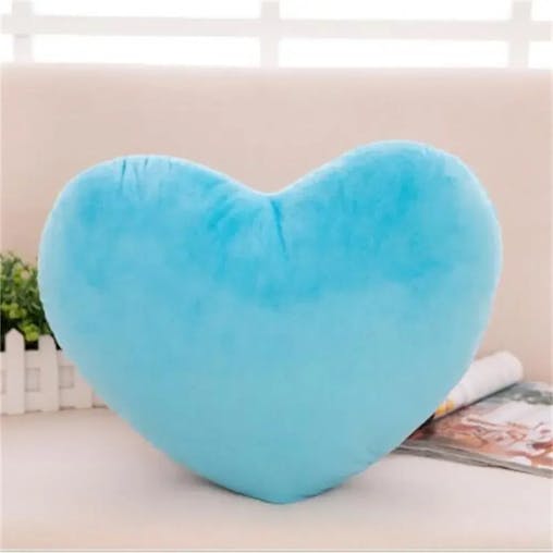 NNEOBA Soft Heart Plush Pillow Gift (Blue)