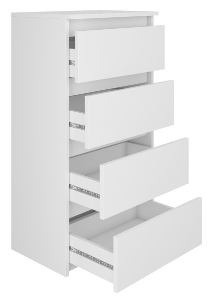 Komoda BASIC 4 szuflady – Biała | 50x97x40 cm