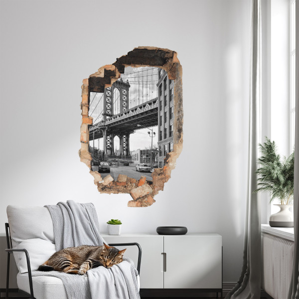 Naklejki dziury miejski pejzaż 3D efekt wyrwy 53x80