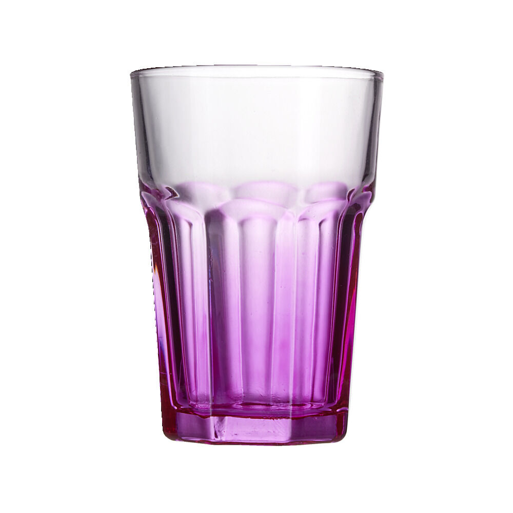 Verre bas en verre rose H12cm