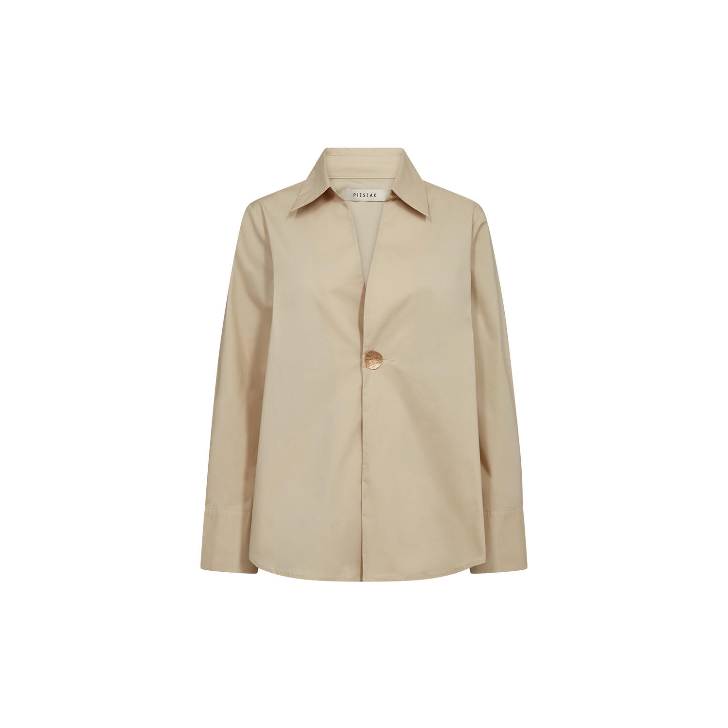 PD-Tulip Poplin Button Shirt, oyster white