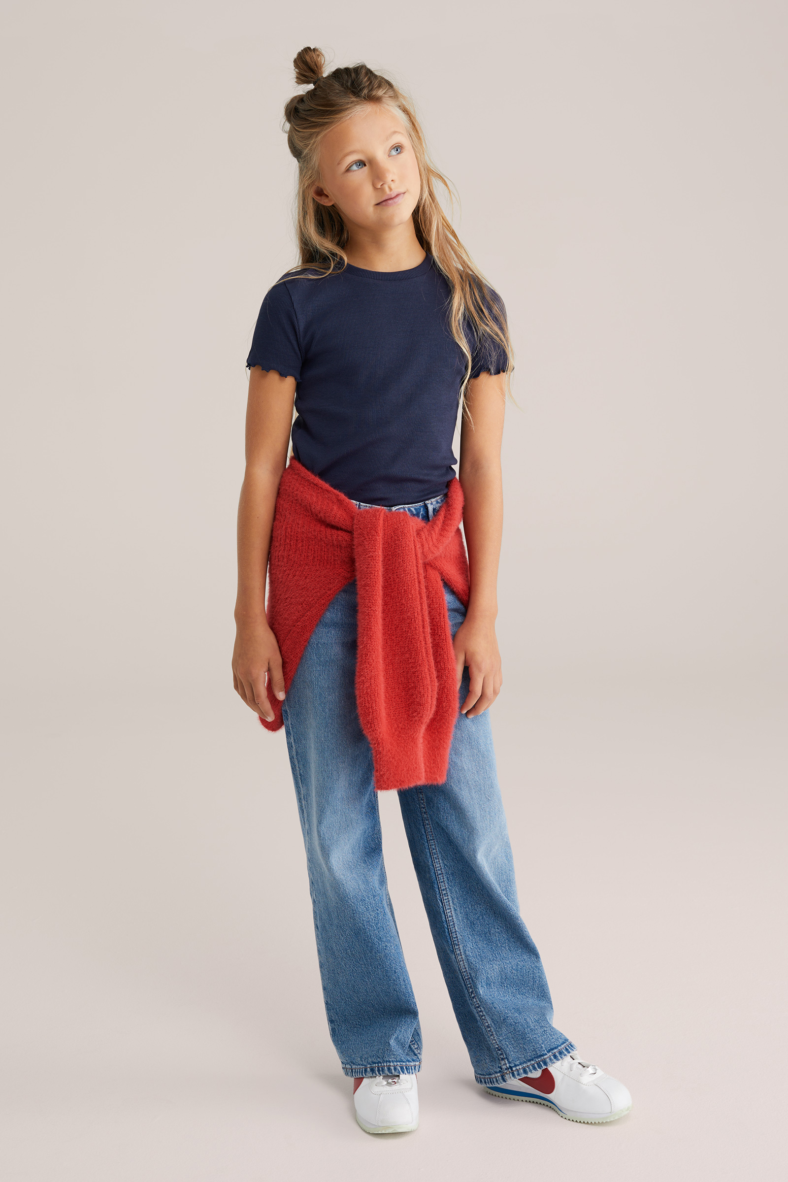 Meisjes T-shirt met ribstructuur