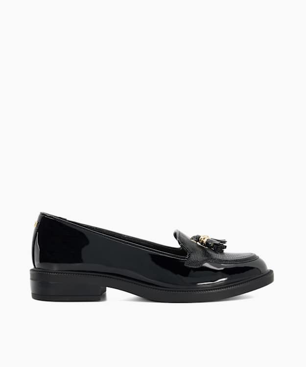Grape Black - Wide Fit Patent Tassel Loafers