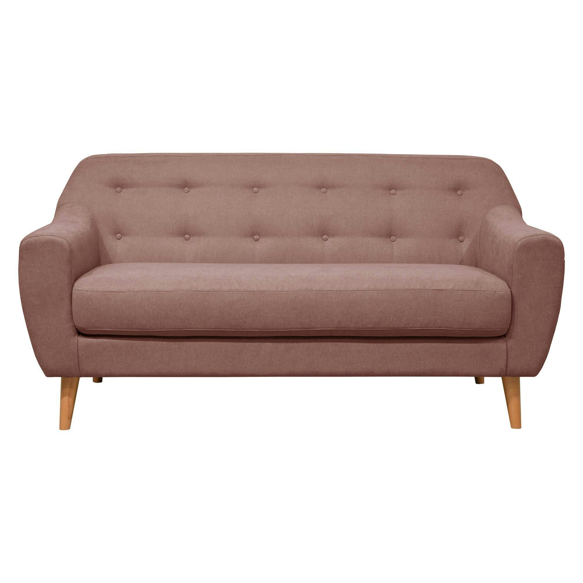 AGATHE - Canapé fixe en tissu 2 places rose