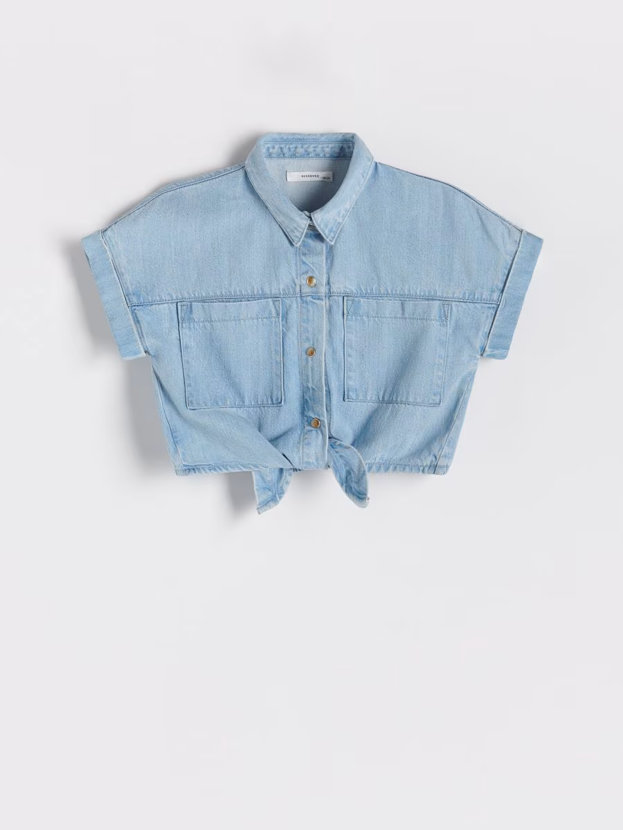 Lyocell Rich Shirt With Tie Detail
