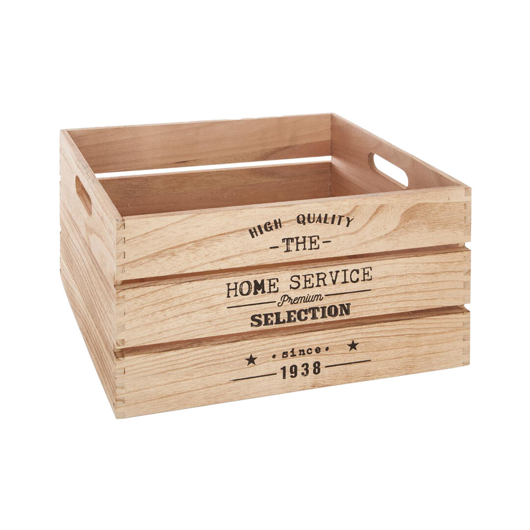 Caixa em madeira FACTORY natural 18x32x23cm