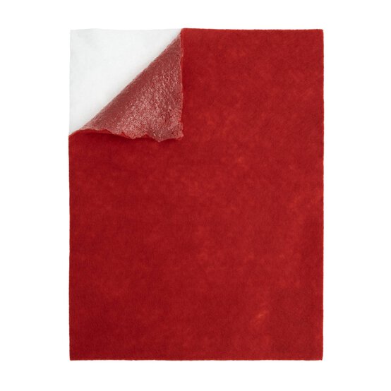 Red Self-Adhesive Felt Sheet A4