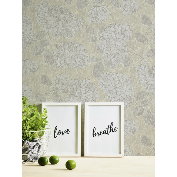 Vliestapete, BxL: 53 x 1005 cm, taupe/goldfarben