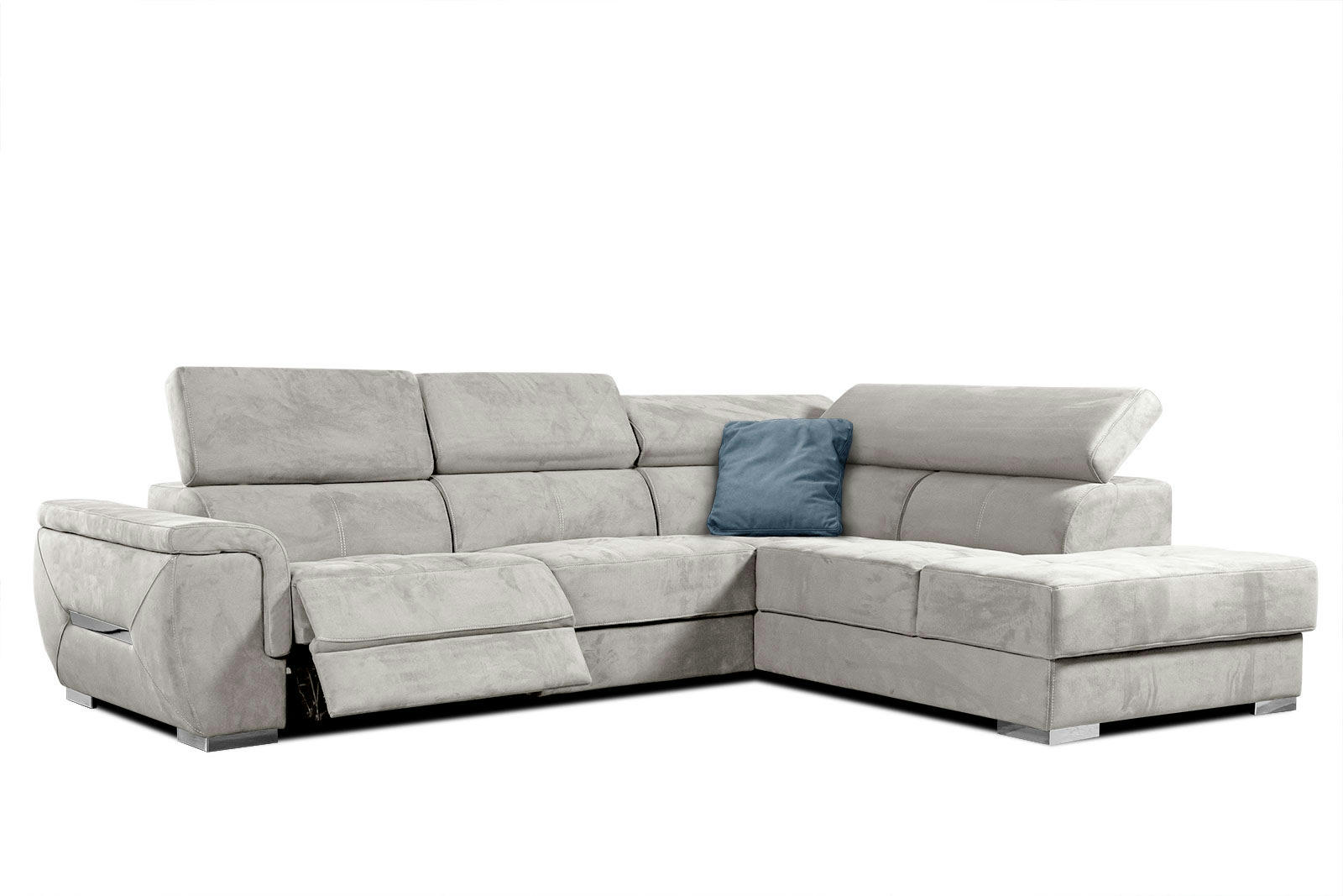 KELTE - Canapé d'angle droit 5 places avec une relaxation tissu beige