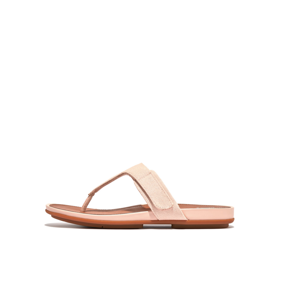 FitFlop - GRACIE ADJUSTABLE CANVAS TOE-POST SANDALS - Pink / Foam