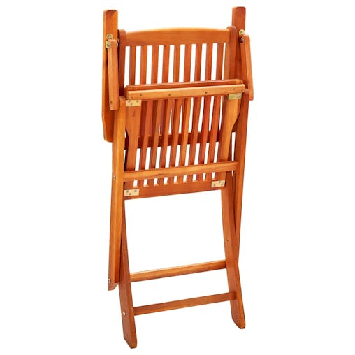 NNEVL Folding Garden Chairs 2 pcs Solid Eucalyptus Wood