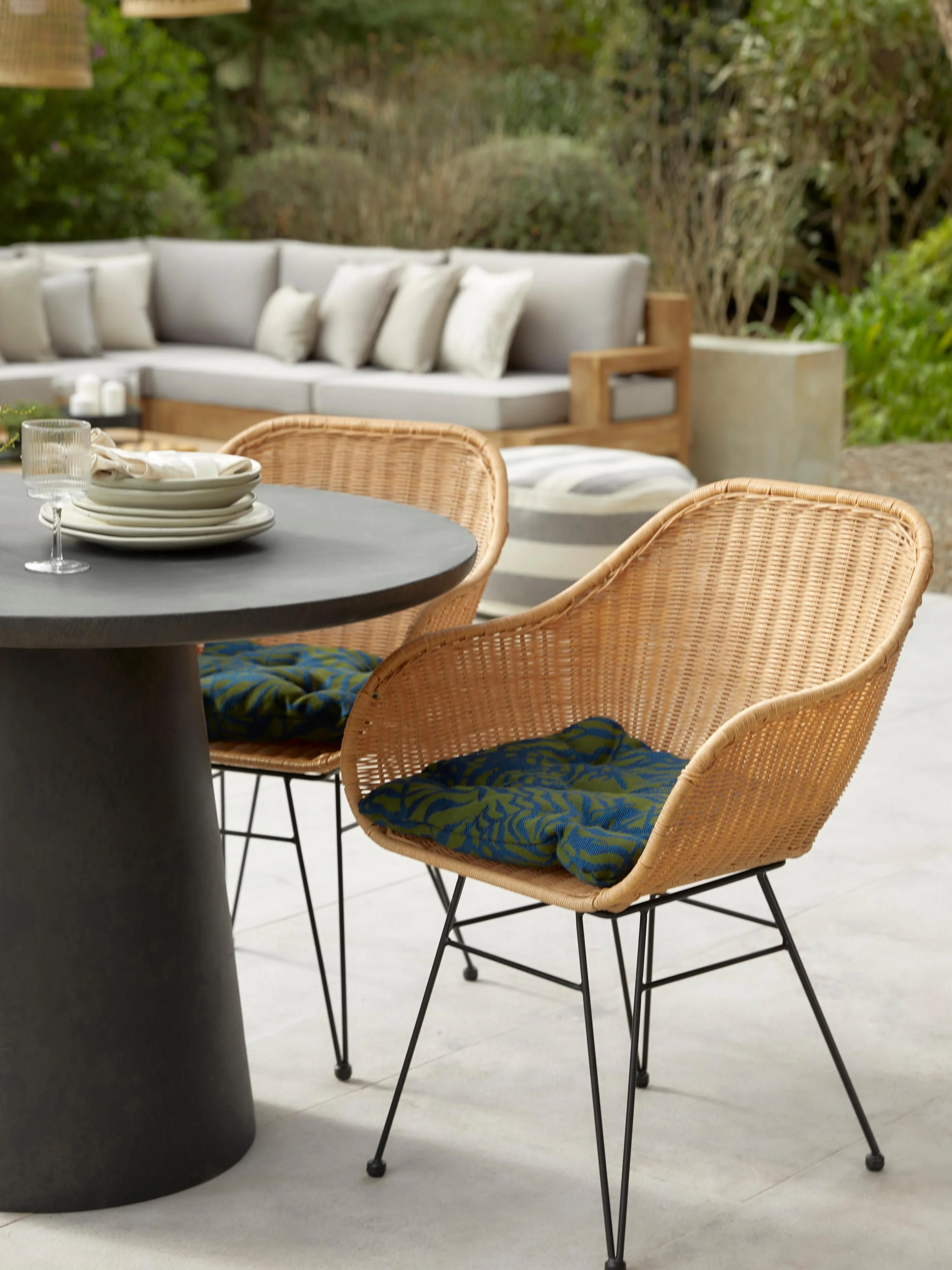 Outdoor-Sitzkissen Ortun mit Jacquard-Muster