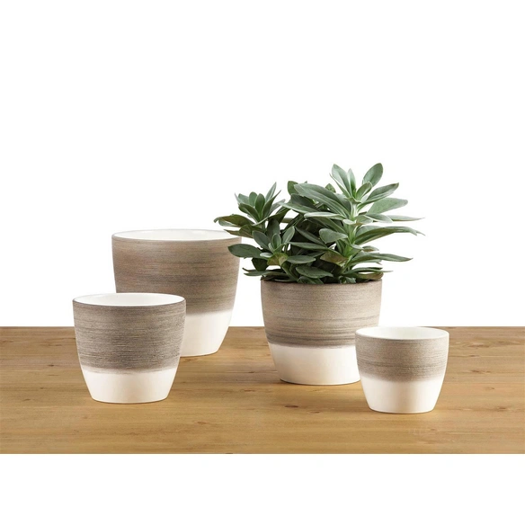 Übertopf, Breite: 16 cm, taupe/creme/beige, Keramik