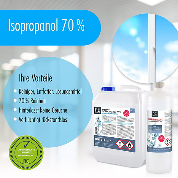 250ml x 12 Isopropanol 70 % Technique, Nettoyant, Dégraissant Et Solvant Multi-usage Pour Surfaces Et Outils