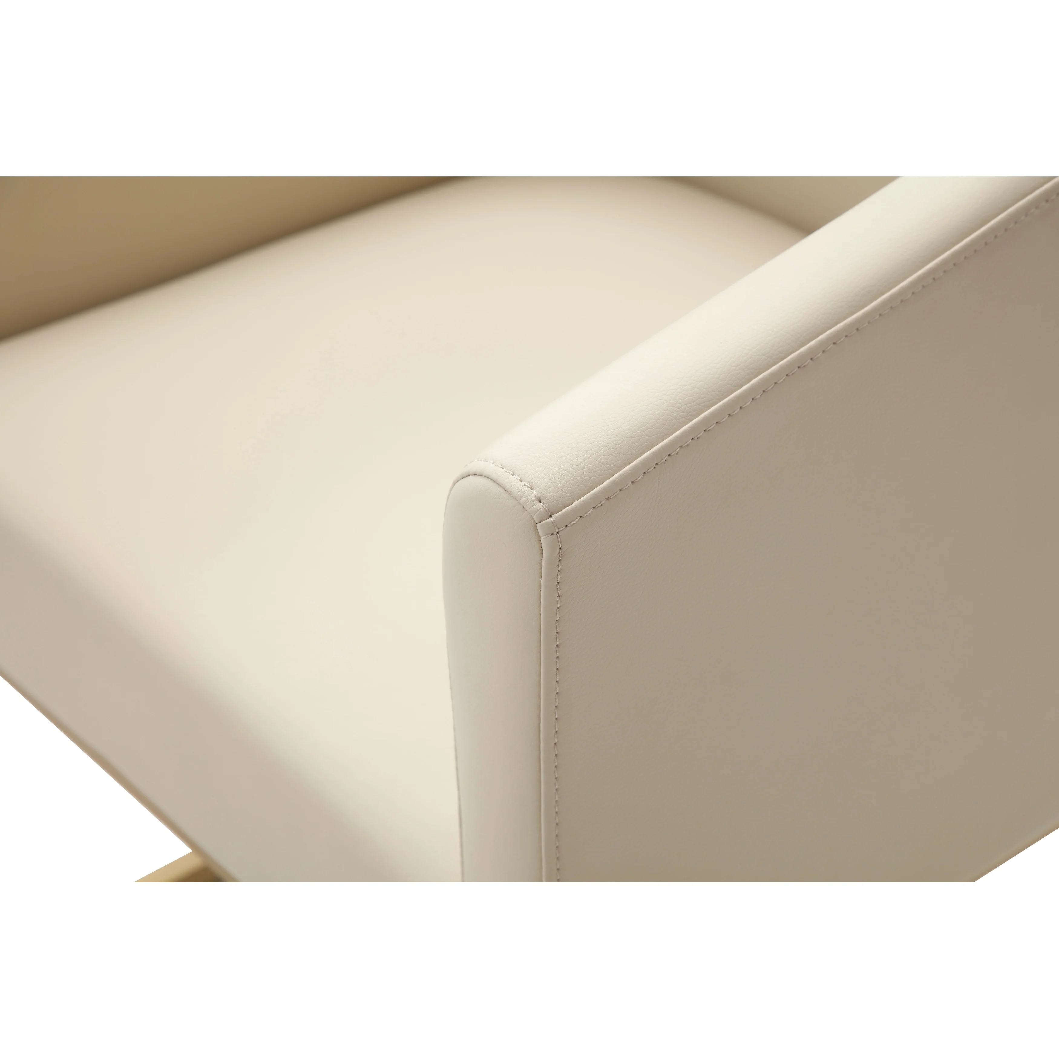 Modrest Yukon Modern Beige Bonded and Antique Brass Dining Chair