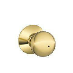 Schlage Orbit Privacy Door Knob Handle Set, Polished Brass