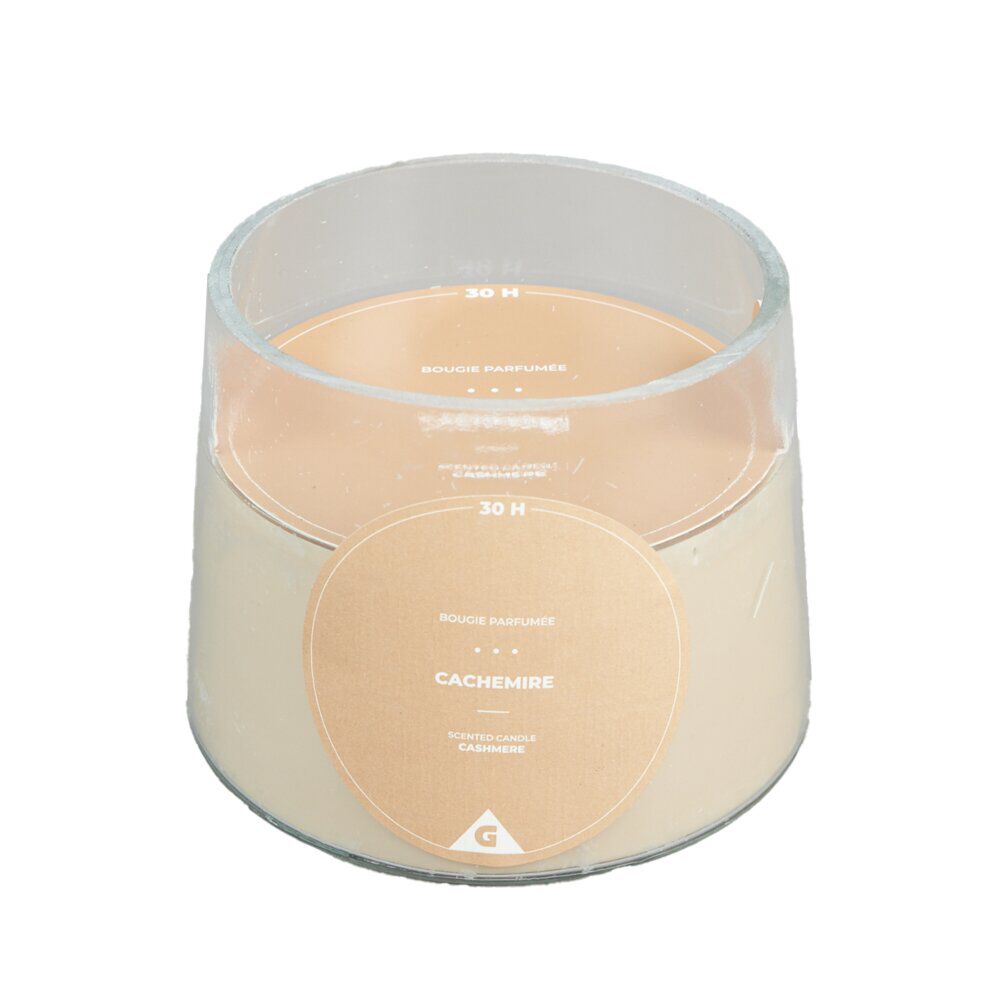 Bougie parfumée dans verre senteur cachemire 30H