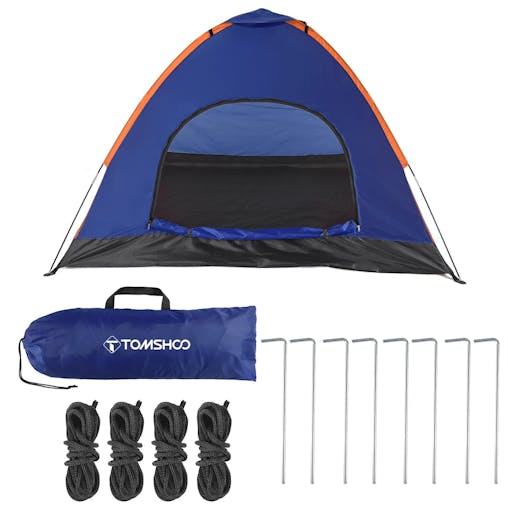 NNEOBA Lightweight 3&ndash;4 Person Camping Tent with Rain Fly Blue/Orange