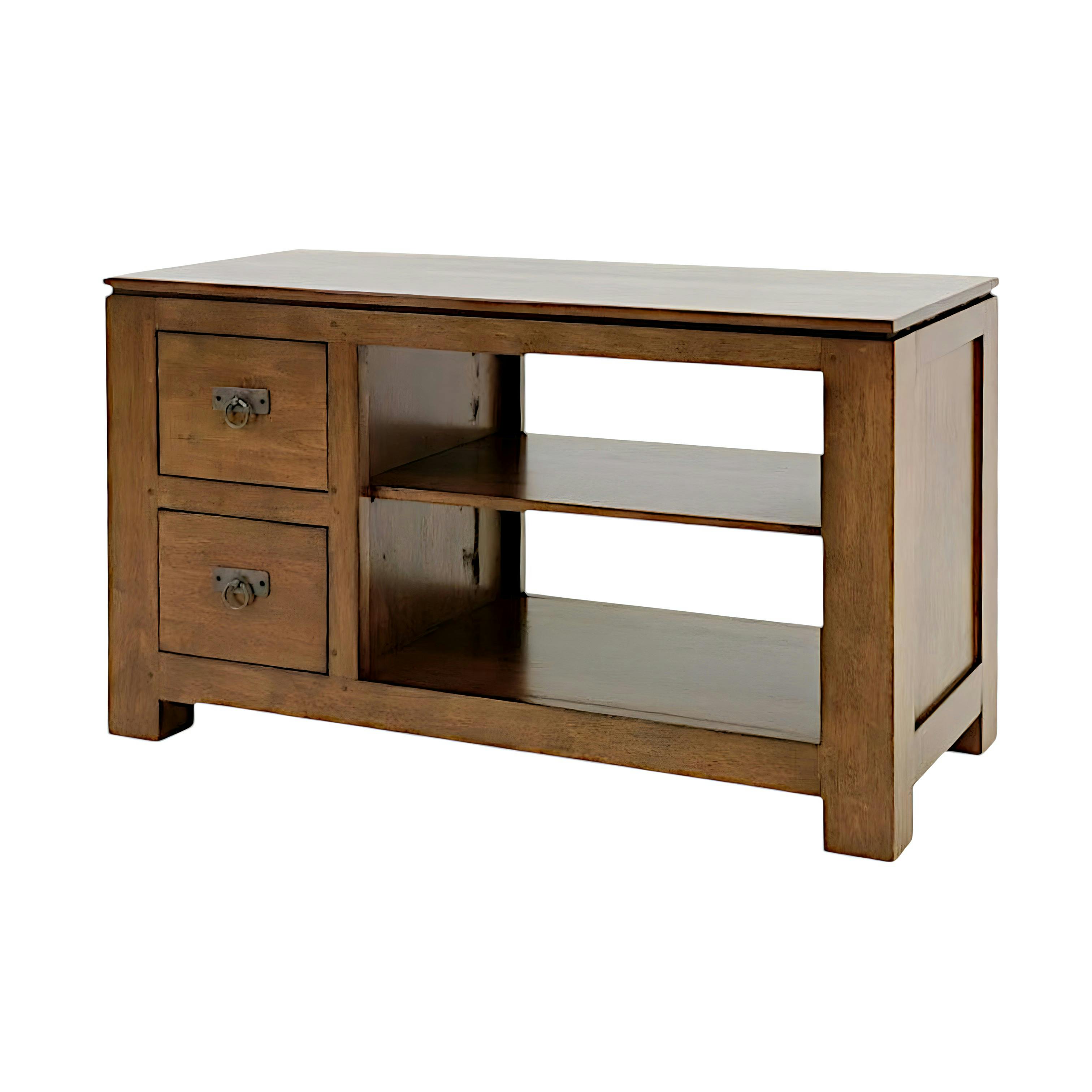 Meuble TV 2 tiroirs hévéa 100x45x58cm HELENA