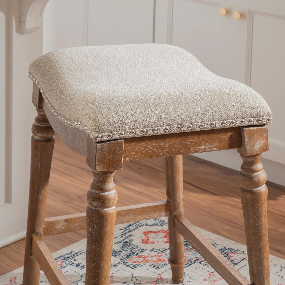 Hayes Big and Tall Backless Rustic Farmhouse Counter Stool