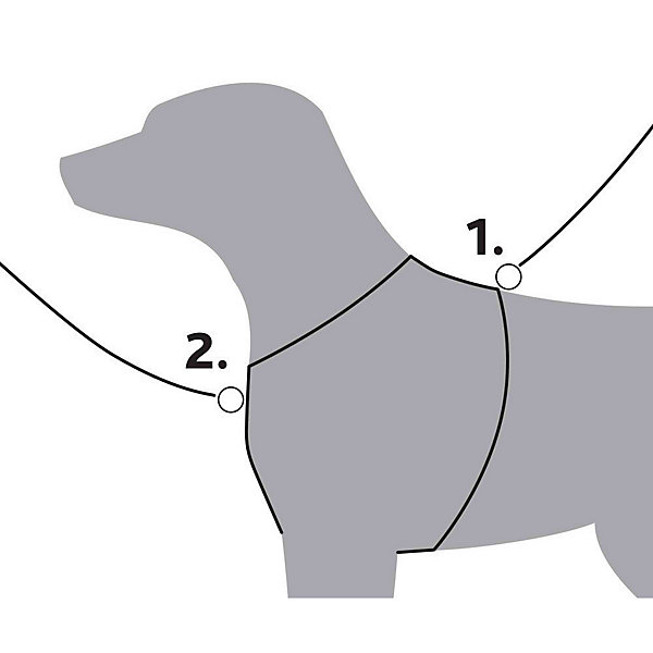 harnais trekking S- M tour de ventre 44-53 cm rose et gris pour chien