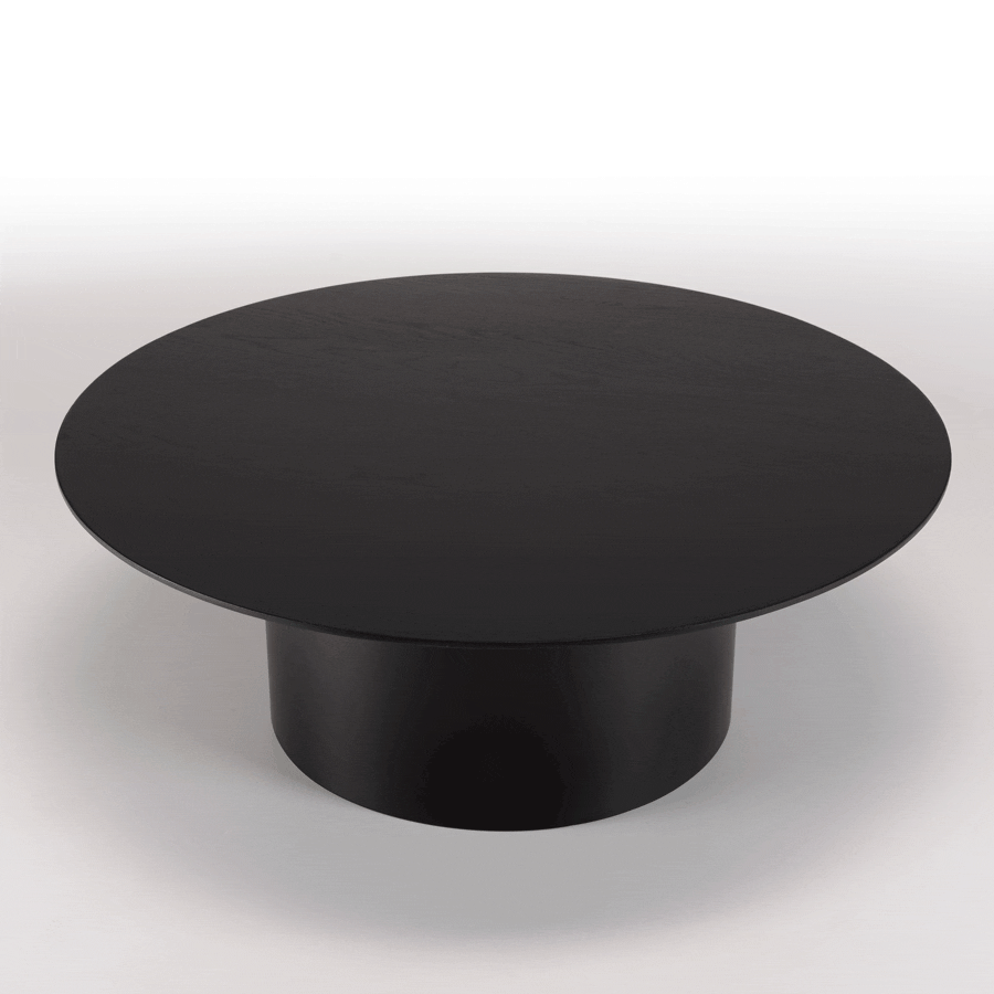 Table basse ronde 90 cm bois et métal noir CORUMBA