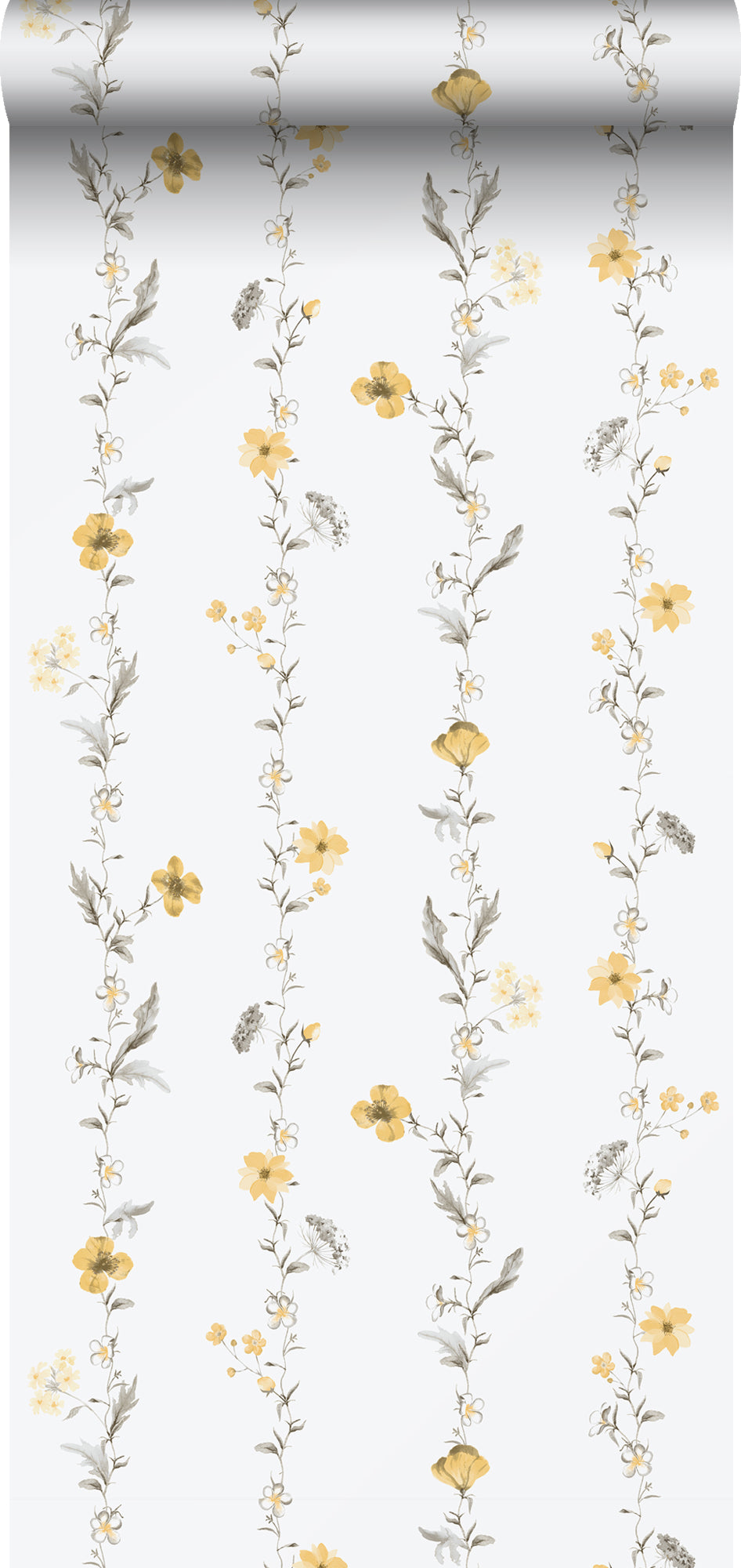 Sanders & Sanders behang bloemen geel en wit - 53 cm x 10 m - 640172