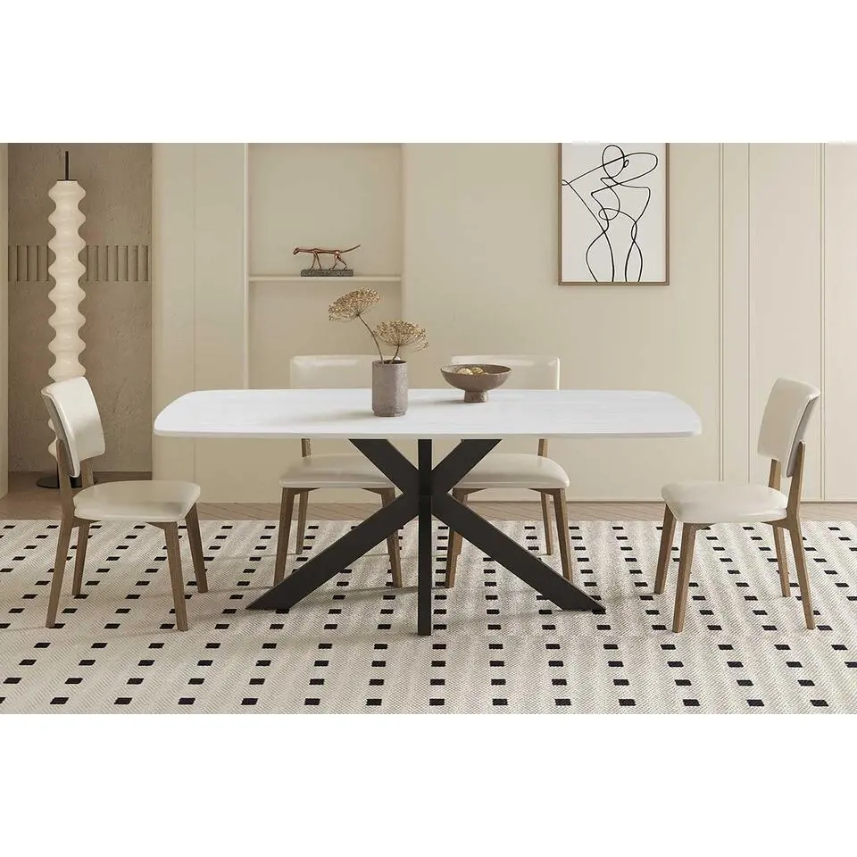 Eettafel Apollo - 180 x 90 x 76 cm - Steen / Grijs