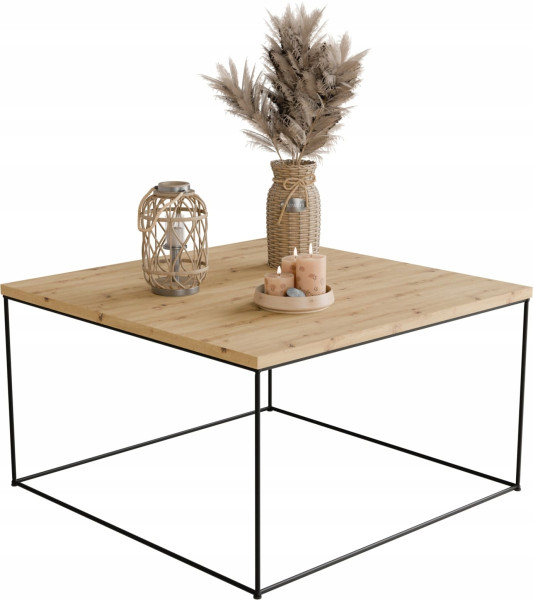 Nowoczesny Zestaw Stolików Kawowych 2w1 Salon Loft Czarny Dąb Artisan