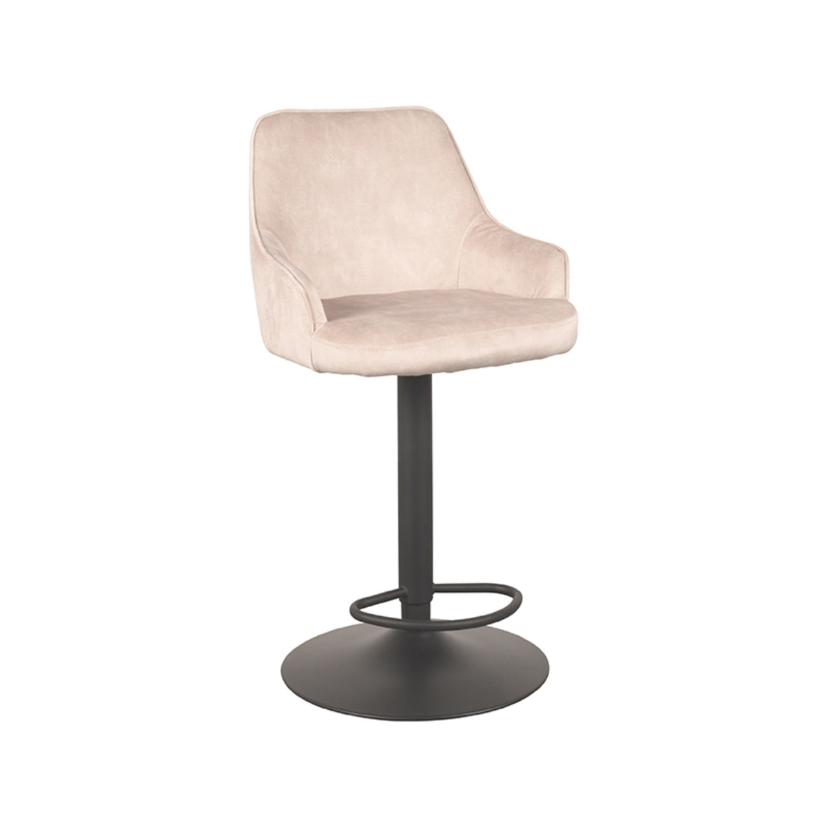 LABEL51 Barkruk Fender - Naturel Velvet - Zithoogte 64–84cm