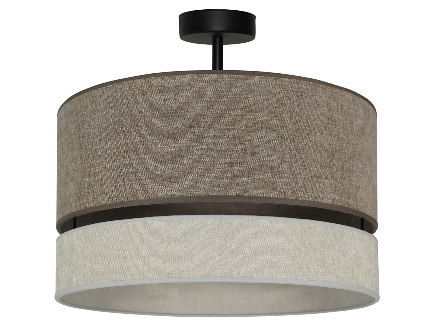 Lampa sufitowa Double tkaninowa brązowa