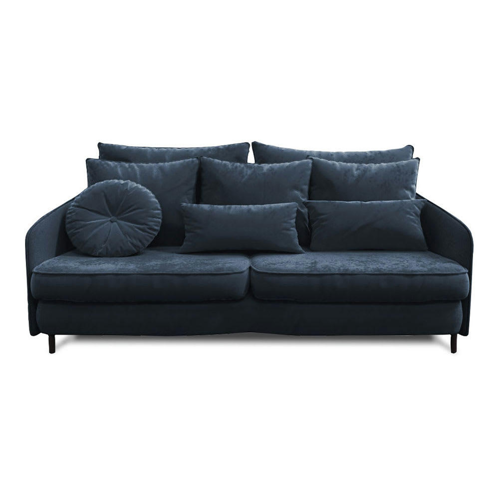 TREMEZZO - Canapé 3 places velours droit bleu