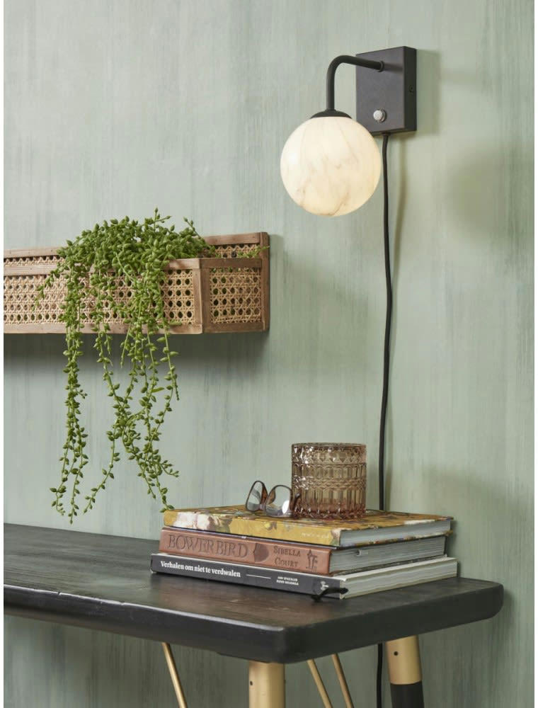 CARRARA - Applique  abat-jour en verre or/verre teint, h. 21cm