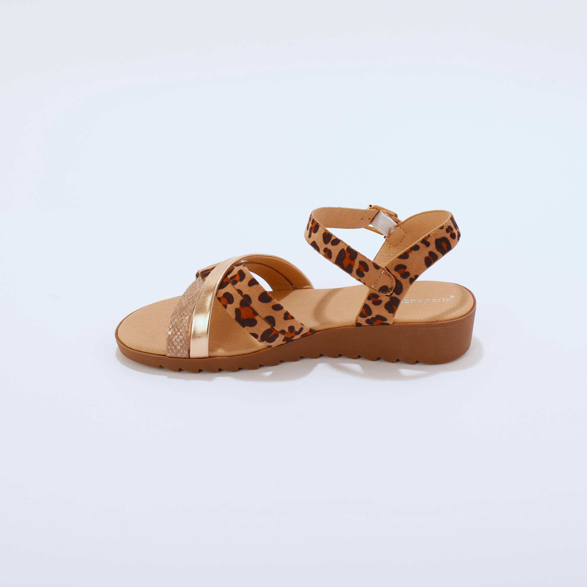 Sandales multibrides motif léopard
