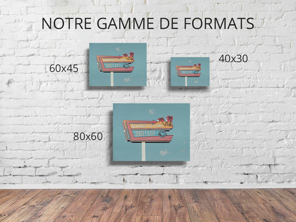 SUNSET CAFE - Photographie d'art de Laura Sanchez 60x80 cm sur alu