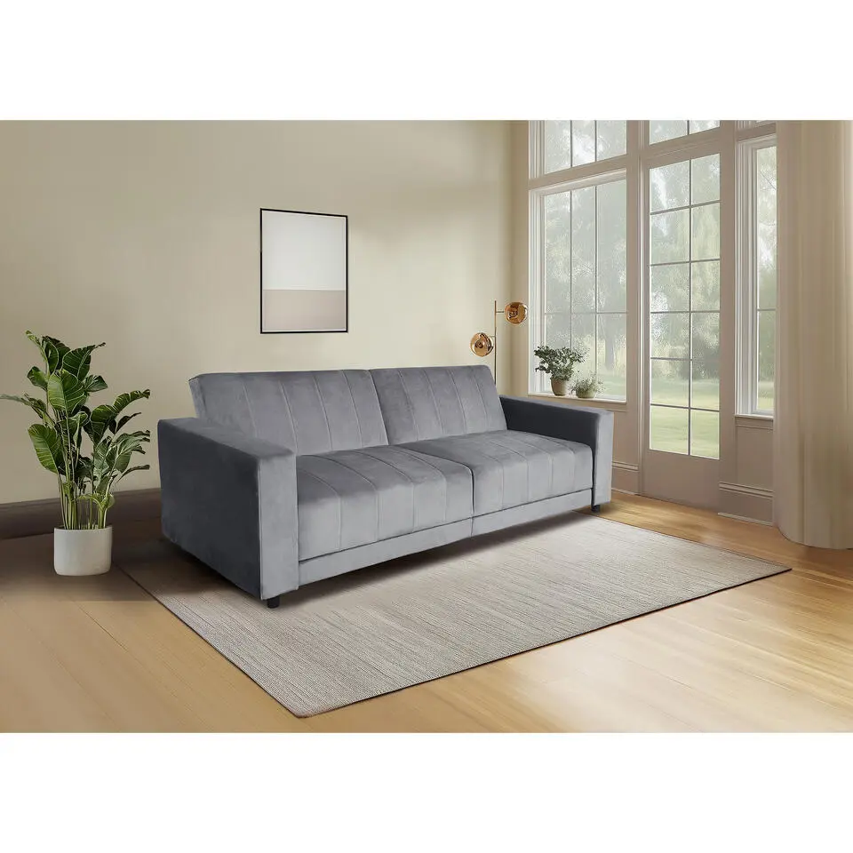 Allie II - Slaapbank 3-zits in antraciet fluweel