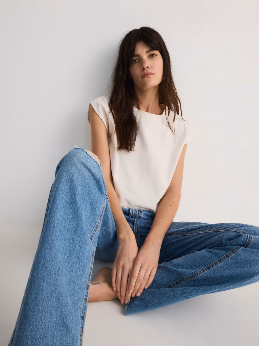 Kimono T-Shirt With Wash Effect